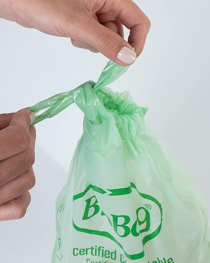 1.2 Gallon Compostable Drawstring Food Scrap Bags by BioBag, 80 Count, BPI Certified, Meets ASTM D6400 Standards, Made in USA, Kitchen Counter Bin Liners