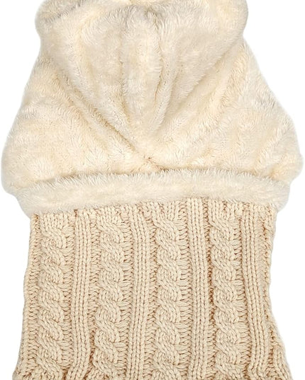 HUAMULAN Women Winter Beanie Hats One Piece Fleece Lined Knit Balaclavas Mask Set Skull Neck Circle Scarf Ski Snow Hat Pompom