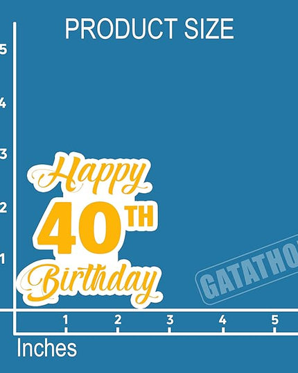 (3Pcs) Happy 40th Birthday Sticker – Cheers to 40 Years Stickers Waterproof Vinyl Decals for Forty Birthday Gifts, Water Bottles, Scrapbooks, Journals, 3 x 2.9 inch