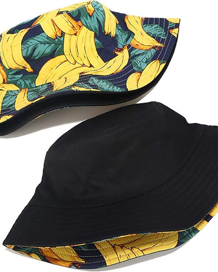Mashiaoyi Unisex Print Double-Side-Wear Reversible Bucket Hat