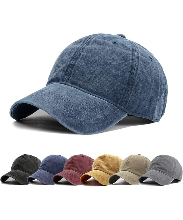 HH HOFNEN Men Women Washed Distressed Twill Cotton Baseball Cap Vintage Adjustable Dad Hat
