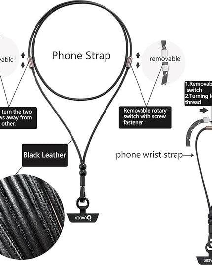 leather phone strap-leather phone wrist strap 2-in-1 Dual-purpose removable