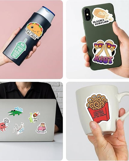 Delulu is Da Solulu by Puraesla - 300PCS Funny Holographic Stickers for Adults - Sarcastic Meme Decals for Friends,Co Workers Waterproof Vinyl for Laptop, Water Bottle, Journal