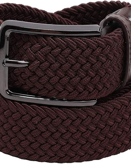 Falari Men Women Multicolored Elastic Stretch Braided Belt Canvas Fabric Woven No Holes Belt