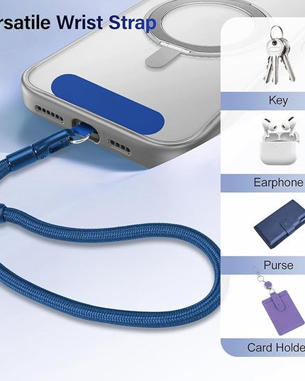 Dadanism Phone Wrist Strap, Universal Adjustable Hand Wrist Strap Lanyard for iPhone 17 and Most Smartphones, Multifunctional Patch Lanyard with Phone Tether Tab for Women and Men, Royal Blue