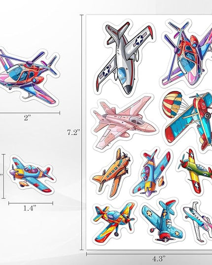 Pack 50 Pcs Cute Cool Airplane Stickers for Water Bottles Funny Laptop Luggage Computer Scrapbooking Case Teens Girls Boys Adults Waterproof Aesthetic Sticker Small Vinyl Decals