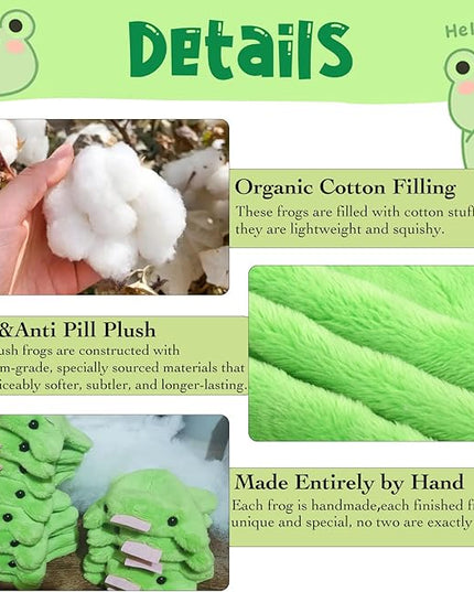 Agromusk Cute Frog Keychain,Kawaii Frog Plush Keychain,Green Frog Purse Bag Charms Funny Frog Decor Car Keys Gifts