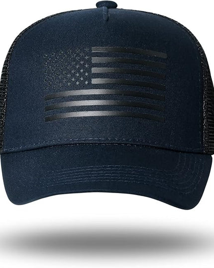 American Flag Trucker Hat - Snapback Hat, Baseball Cap for Men Women - Breathable Mesh Side, Adjustable Fit - for Casual Wear