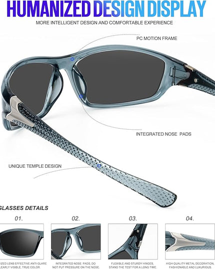 KALIYADI 4 Pack Polarized Sunglasses-Men Sports Sun-glasses: Mens Sunglasses UV Protection for Fishing Driving Cycling