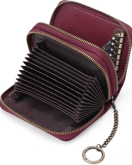 GOIACII Small Genuine Leather Wallet for Women, RFID Blocking Card Holder Wallet