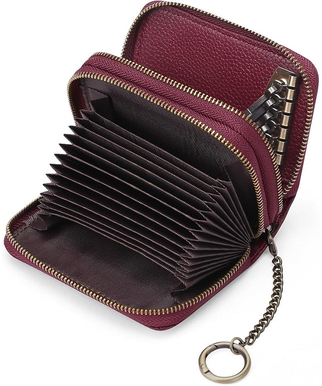 GOIACII Small Genuine Leather Wallet for Women, RFID Blocking Card Holder Wallet