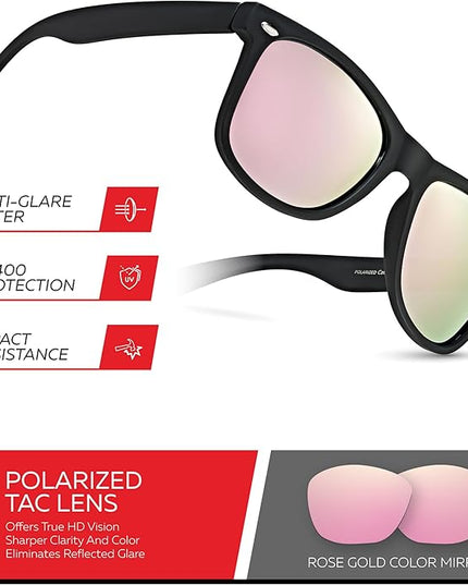 Retro Rewind Polarized Sunglasses for Men and Women - UV Protection Classic Sun Glasses