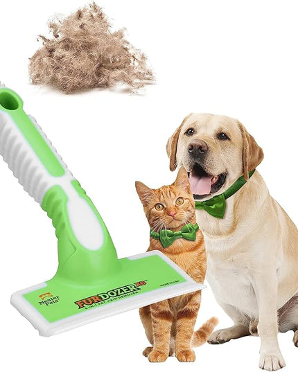FurDozer Pet Hair Remover & Auto Detailing Tools - Cat & Dog Hair Remover for Carpets, Car Interiors, Couches, Bedding, & Pet Furniture (Green, X6)