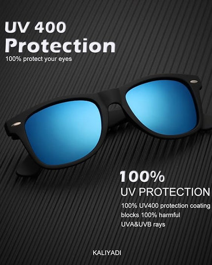 KALIYADI Polarized Sunglasses for Men and Women Matte Finish Sun glasses Color Mirror Lens UV Blocking (3 Pack)