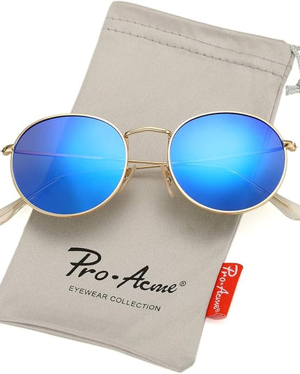 Pro Acme Small Round Metal Polarized Sunglasses for Women Retro Designer Style