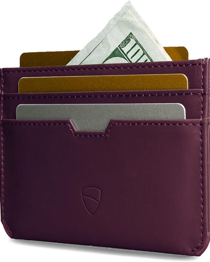 Vaultskin MOORGATE Slim Card Holder - Minimalist Leather Wallet, RFID Blocking Sleeve, Fits Front Pocket, for Men and Women