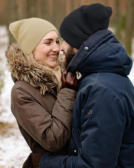 ZOORON 1&2 Pack Beanie for Men Women Slouchy Beanie Hats Winter Knit Caps Soft Ski Hat Unisex