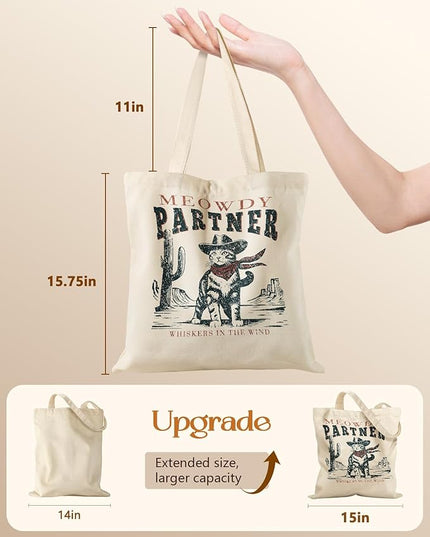 Canvas Tote Bag with Pockets - Aesthetic Reusable Totes for Women Ladies Cute Printed Cloths Canvas Shoulder Bag