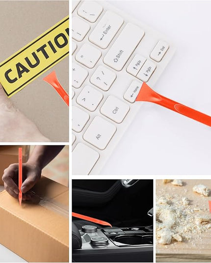 9 Pieces Plastic Scraper, No-Scratch Paint Scraper Tool Portable Car Crevice Cleaning Tool Multi-use Kitchen Scraper Small Sticker Remover for Tight Spaces, Crevices, Food, Labels, Oil Stains, Dirt