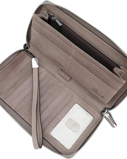 Lavemi Small Compact Women Wallet RFID Blocking Genuine Leather Bifold Purse with ID Windows