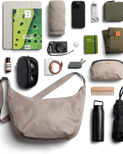 Bellroy Laneway Crescent Bag (12 liter streamlined, crescent crossbody with internal and external pockets, adjustable strap and surprising storage) - Fawn