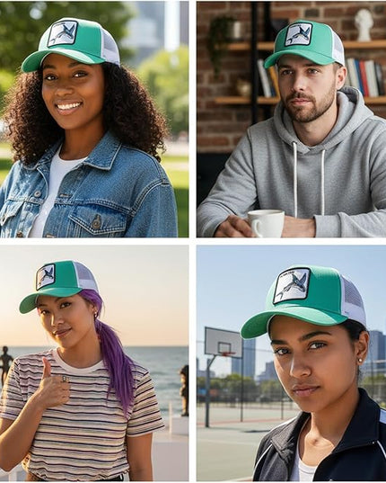 Classic Unisex Various Animal Series Embroidery Farm Adjustable Mesh Snapback Trucker Hat