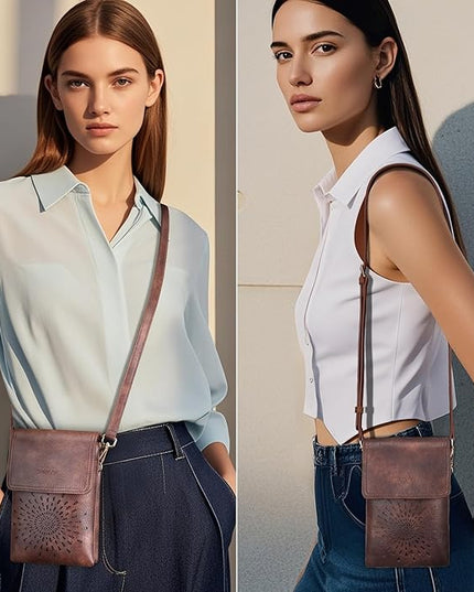 APHISON Small Crossbody Bags for Women Trendy, Leather Phone Wallet Purses Handbags Card Slots with Adjustable Strap