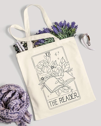 AUSVKAI Canvas Tote Bag for Women, Aesthetic Cute Grocery Grocery Reusable Cotton Gift Bag for Shooping Beach Trendy Gifts