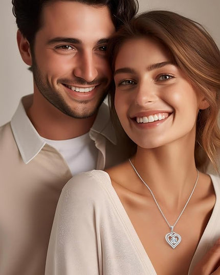 OOBEE Moissanite Heart Necklaces for Women, 1- 4 Carat Moissanite 925 Sterling Silver Gold Plating Fine Women Necklace，Ideal Anniversary Birthday Christmas Valentine Mothers Day Jewelry Gifts for Mom Wife Her Girlfriend