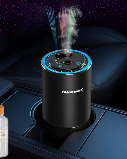 Smart Car Air Freshener Diffuser with Starry Sky Projection and 50ml Perfume, Auto On/Off Intelligent, 3 Adjustable Spray Modes Rechargeable Car Aroma Diffuser, Cologne