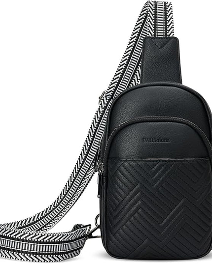 Leather Crossbody Bags for Women Small Sling Bag Anti Theft RFID Chest Purse Fanny Pack for Travel