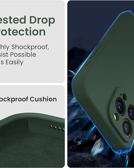 FireNova Designed for iPhone 16 Pro Max Case, Silicone Upgraded [Camera Protection] Phone Case with [2 Screen Protectors], Soft Anti-Scratch Microfiber Lining Inside, 2024, Alpine Green