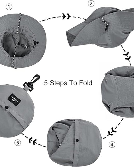 FEICUI Men Women Outdoor Bucket Hat Quick Dry Packable UV Protection Boonie Sun Hat