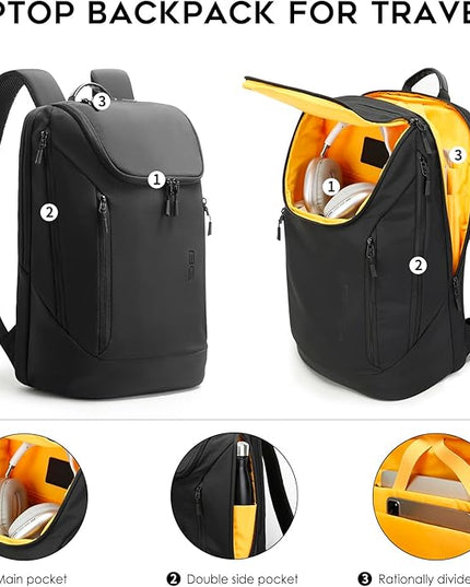 BANGE Commute backpack can hold 15.6 inch laptop,Flight approved carry on backpack for men and woman
