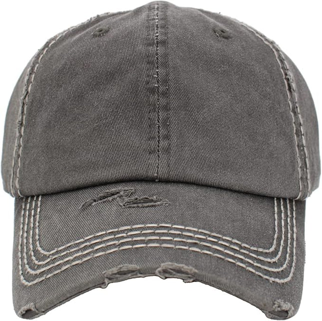 KBETHOS Vintage Washed Distressed Cotton Dad Hat Baseball Cap Adjustable Polo Trucker Unisex Style Headwear