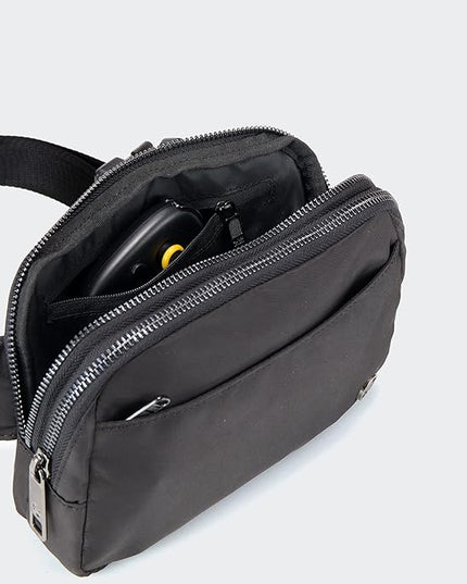 Pander Everywhere Belt Bag for Women, 5 Zipper Pockets Nylon Crossbody Fanny Pack Purse (Black)