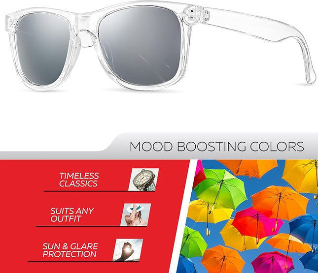 Retro Rewind Polarized Sunglasses for Men and Women - UV Protection Classic Sun Glasses
