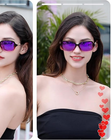 FEISEDY Vintage Square Polarized Sunglasses for Women UV400 Travel Driving Fashion Arcuate Sunglasses B2526