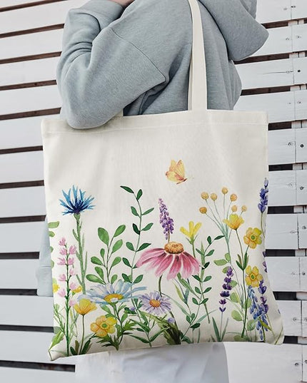 Horaldaily Canvas Tote Bag,Reusable Shoulder Tote Bag for Women Lady Casual Vacation, Shopping, Work, Gym