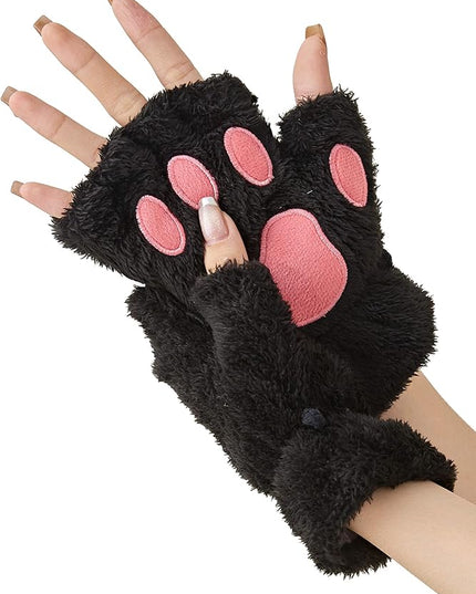 Cat Paws Gloves Fingerless Bear Furry Paw Cute Hand Gear Cosplay Costume Accessories