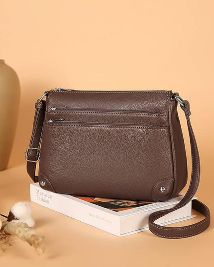 WESTBRONCO Crossbody Bags for Women, Medium Size Shoulder Handbags, Satchel Purse with Multi Zipper Pocket