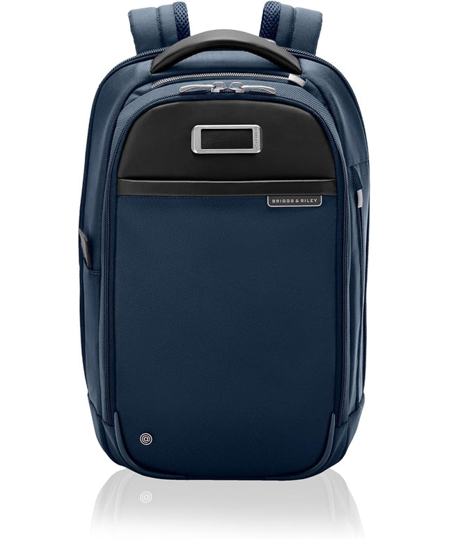 Briggs & Riley Slim Backpack for Women & Men - Laptop Backpack, For Work & Travel, Carry On Size, Lightweight & Durable, Padded Straps, Fits up to 14" Laptop - @work Collection, Navy