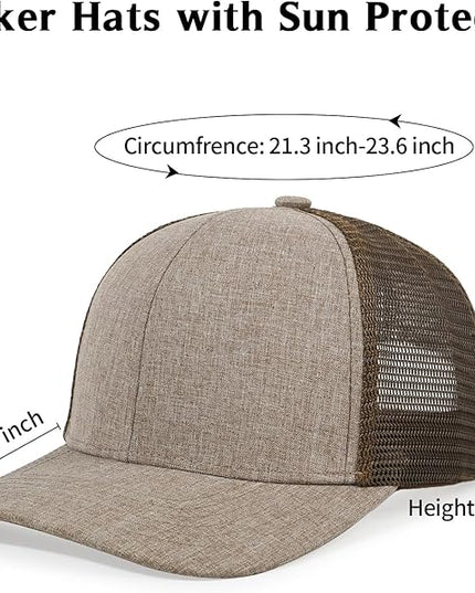 kozinu Unisex Trucker Hats Blank Mesh Snapback Hats Sport Plain Baseball Caps Adjustable Fitted Hat