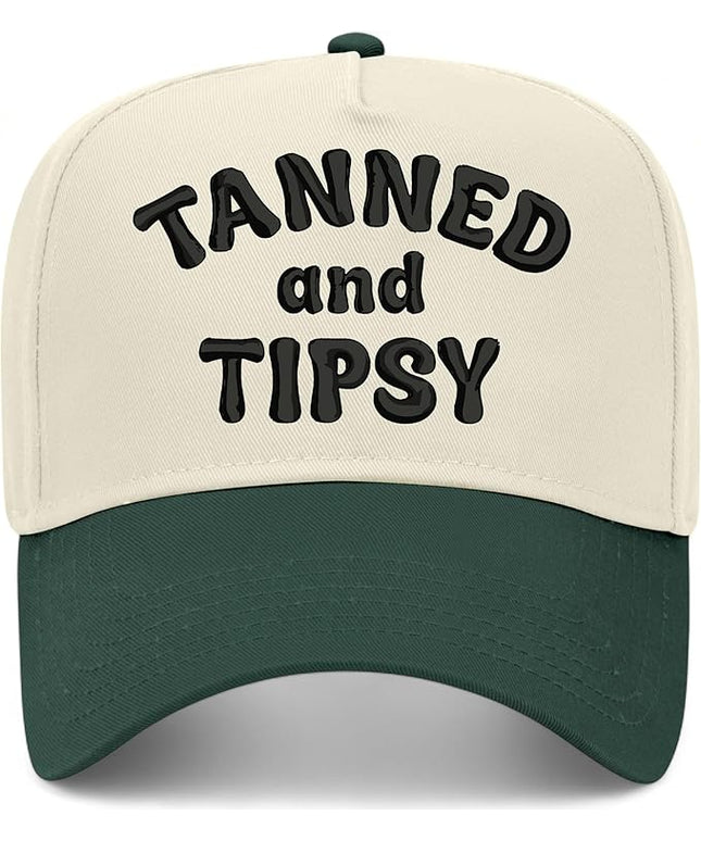 Tanned & Tipsy Hat | Premium Vintage Trucker Hat with Adjustable Snapback for Men and Women