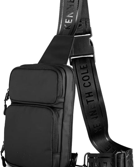 Kenneth Cole REACTION Ryder Coated Polyester Tech Crossbody Bag, Black