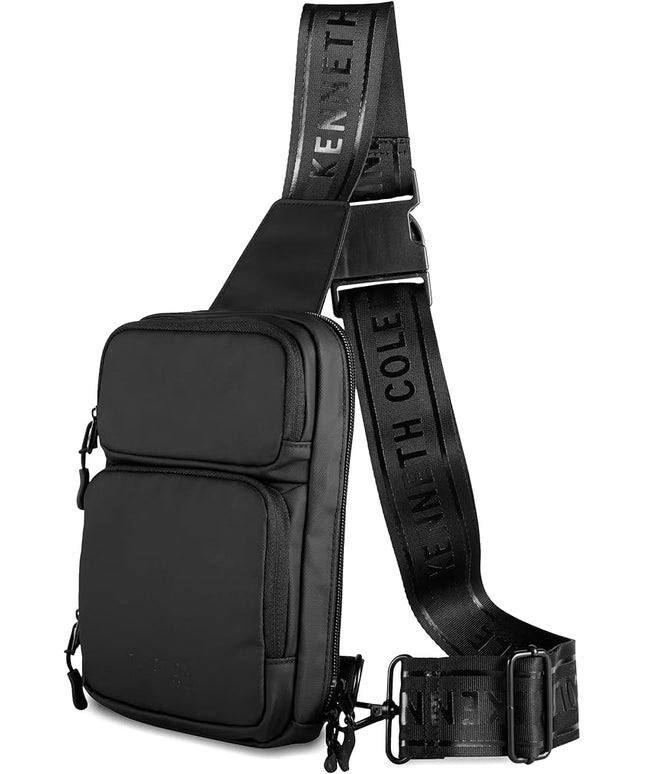 Kenneth Cole REACTION Ryder Coated Polyester Tech Crossbody Bag, Black