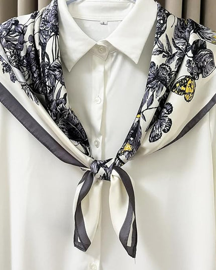 Julunar Silk Like Head Scarf for Women - Satin Large Hair Scarves - 35" Square Silk Hair Wrap for Sleeping with Gift Packed