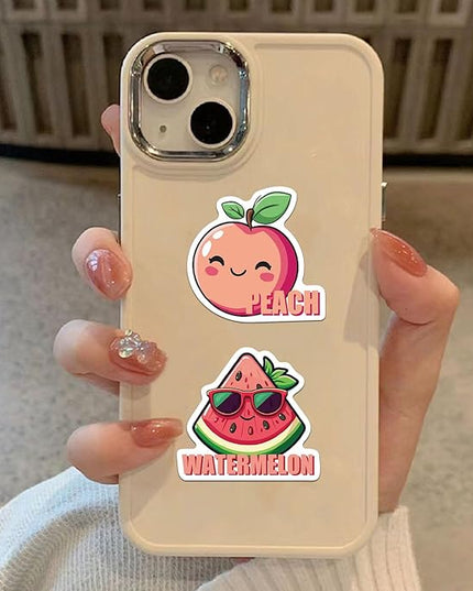 100PCS Fruit Expression Stickers & Vinyl Decals – Waterproof Set with Various Emoji-Style Faces and Names – Great for Kids,Teachers, Journals, Bottles, Crafts & More