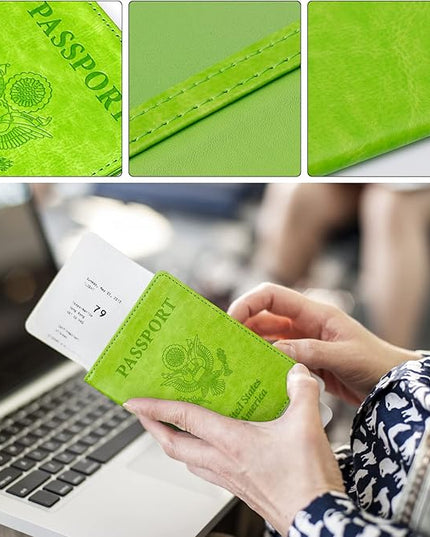 TIGARI Passport Holder for Travel Women Men, Valentines Day Gifts PU Leather Wallet Cover Case Sleeve, Waterproof Protected Document Organizer, Vacation Plane Cruise Travel Essentials