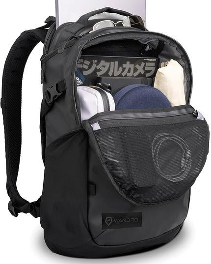 WANDRD NIMBUS 18L: Lightweight Travel Backpack for Men and Women, Weather Resistant Everyday Bag with Padded Shoulder Straps, Laptop Bag and Traveling Bag for Office (Black)